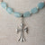 Jennifer’s Aquamarine and Rose Quartz Cross Necklace