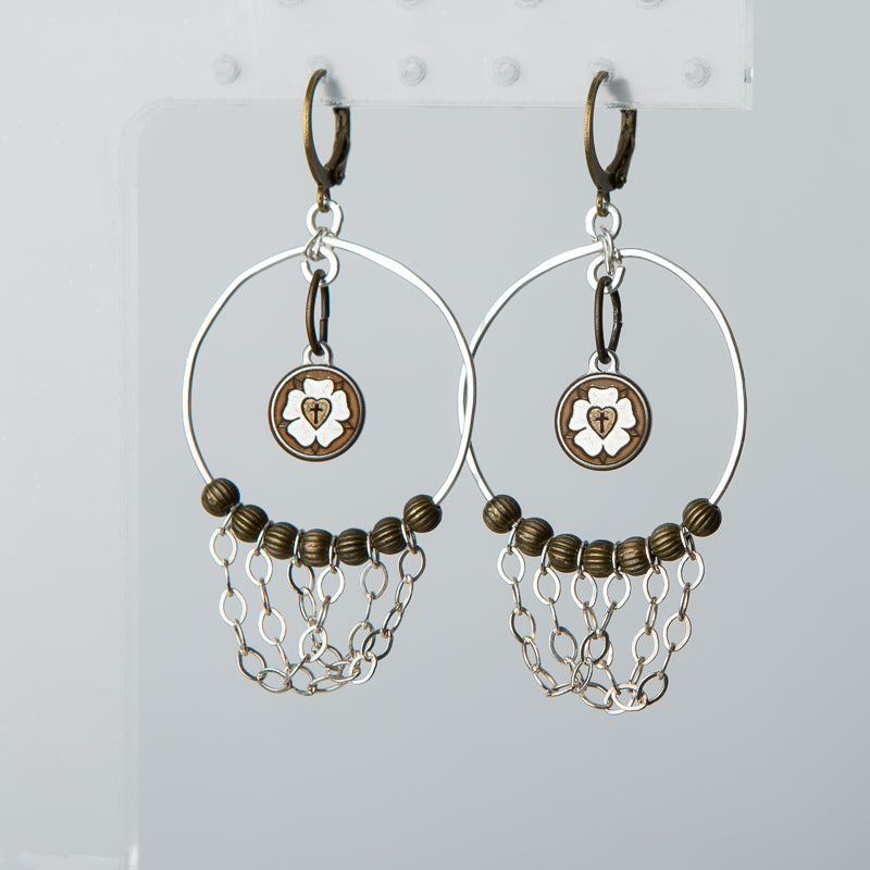 Jennifer’s Two-Tone Luther’s Rose Hoop Earrings