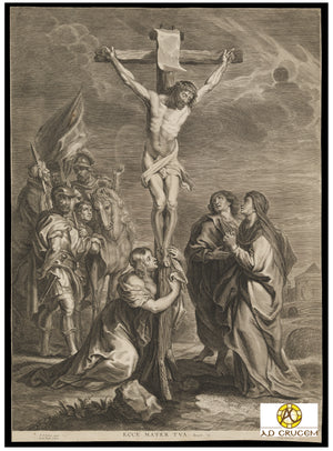 The Crucifixion of Christ. Line engraving by J. Neeffs after P.P. Rubens