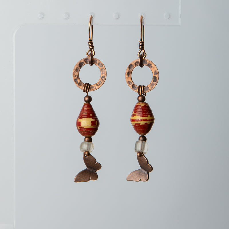 Jennifer’s Paper and Copper Butterfly Earrings