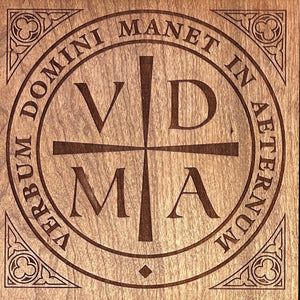 Ad Crucem VDMA Solid Wood Engraved Plaque