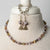 Jennifer’s Amethyst, Czech Glass, Necklace and Trinity Earring Set