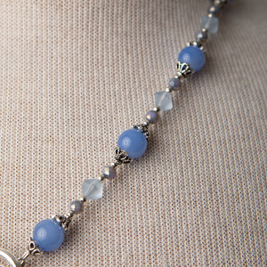 Jennifer’s Blue Glass and Crystal Baptism Necklace