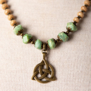 Jennifer’s Chrysoprase and Jade Trinity Necklace