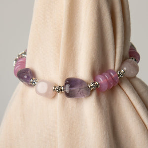 Jennifer’s Czech, Quartz, and Amethyst Butterfly Charm Bracelet