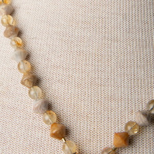 Jennifer’s Fossil Coral and Citrine Shell Baptism Locket Necklace and Earring Set