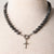 Jennifer’s Larvikite Silver-tone Cross Necklace