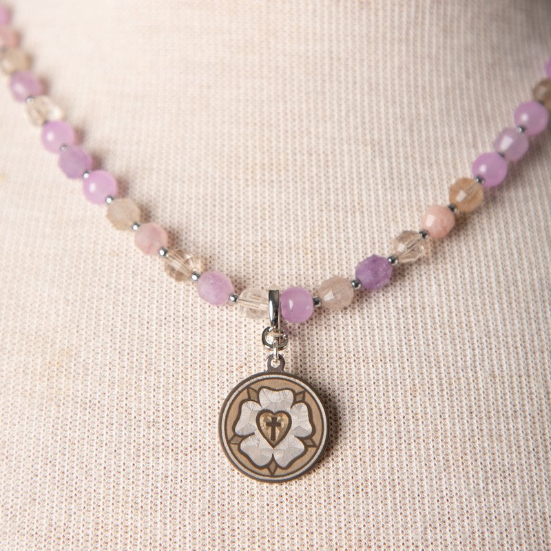 Jennifer’s Lavender Quartz Luther’s Rose Necklace and Earring Set