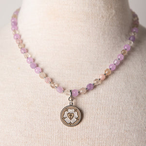 Jennifer’s Lavender Quartz Luther’s Rose Necklace and Earring Set