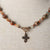 Jennifer’s Leopard Jasper, Rutilated Quartz, and Cubic Zirconia, Copper Cross Necklace