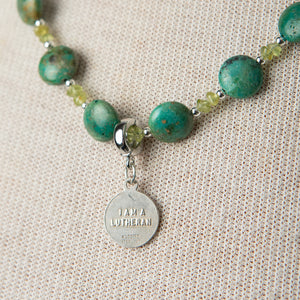 Jennifer’s Peridot and Turquoise Luther’s Rose Necklace and Earring Set