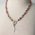 Jennifer’s Pink Maifan, Jade, and Smokey Quartz Cross Necklace