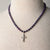 Jennifer’s Purple Pearl and CZ Grapevine Cross Necklace