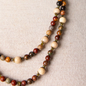 Jennifer’s Red Creek Jasper Cross Necklace and Earring Set