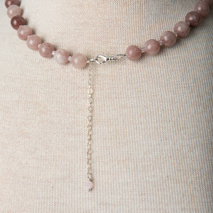 Jennifer’s Rose Quartz and Lepidolite Alleluia Necklace