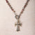 Jennifer’s Ruby, Sapphire, and Labradorite Cross Necklace and Trinity Earring Set