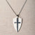 Jennifer’s Unisex Stainless Steel Cross and Shield Necklace