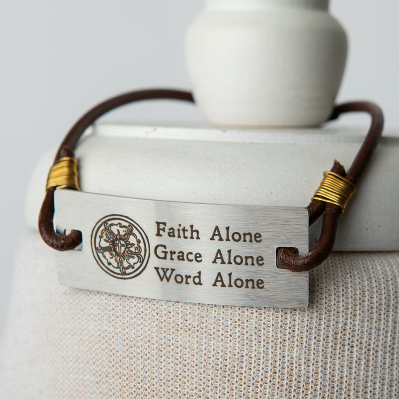 Jennifer’s Unisex Brown Leather Sola Luther’s Rose Wristband