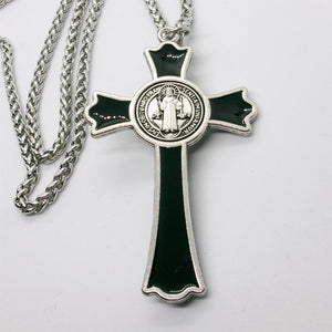 Kelly's Black Enameled Flared St. Benedict Crucifix