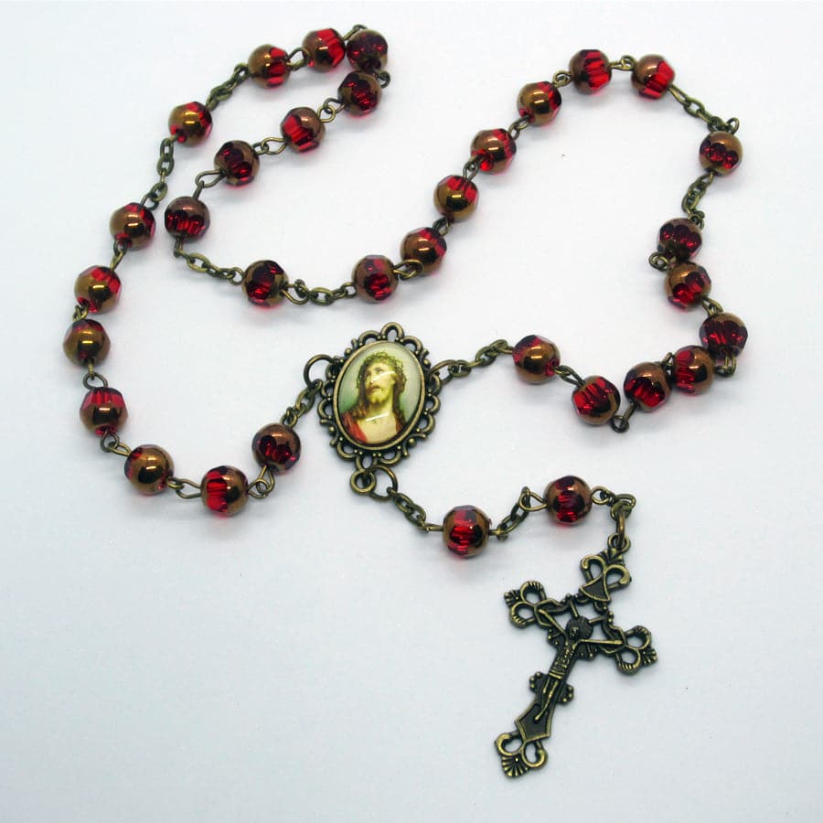 Kelly's Bronze and Ruby "Ecce Homo" Prayer Beads