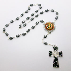 Kelly's Black Czech Glass Communion Prayer Beads