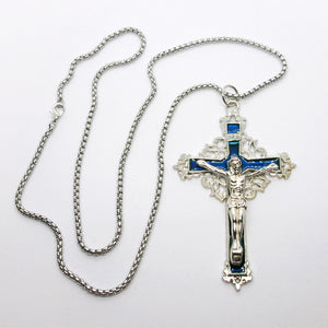 Kelly's Fancy Enameled Crucifix Necklace