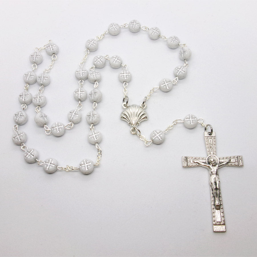 Kelly's White Jerusalem Cross Prayer Beads