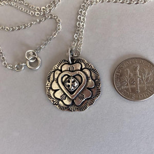 Kathy’s Handcrafted Silver Luther Rose Necklace