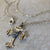 Kathy's Handcrafted Mixed Metal Fleur-De-Lis Cross Necklace