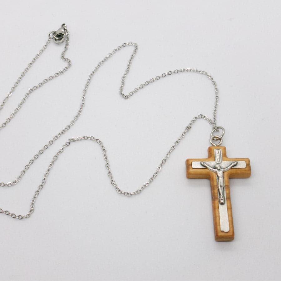 Tau Cross Pendant Necklace | Olive Wood | 1” | Cord | Italy | PG502 - F.C.  Ziegler Company