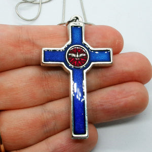 Kelly's Red/Blue Enamel Crucifix Necklace