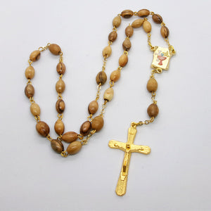 Kelly's Scroll Olive Wood Baptism Prayer Beads