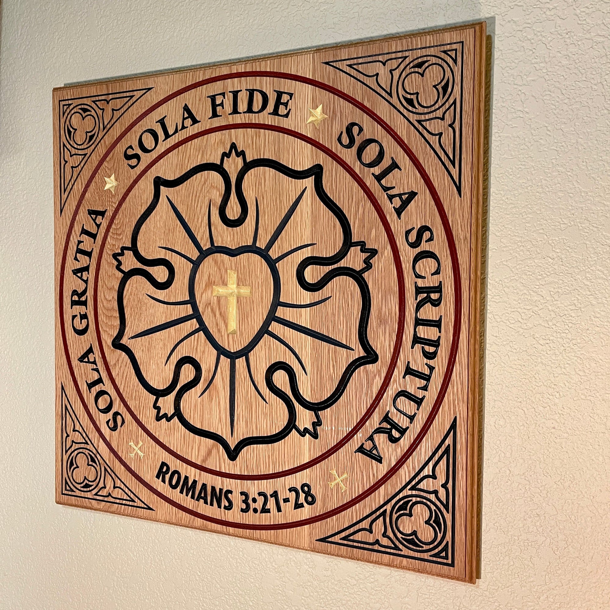 Not Quite Perfect - Ad Crucem Luther Rose & Three Solas Plaque