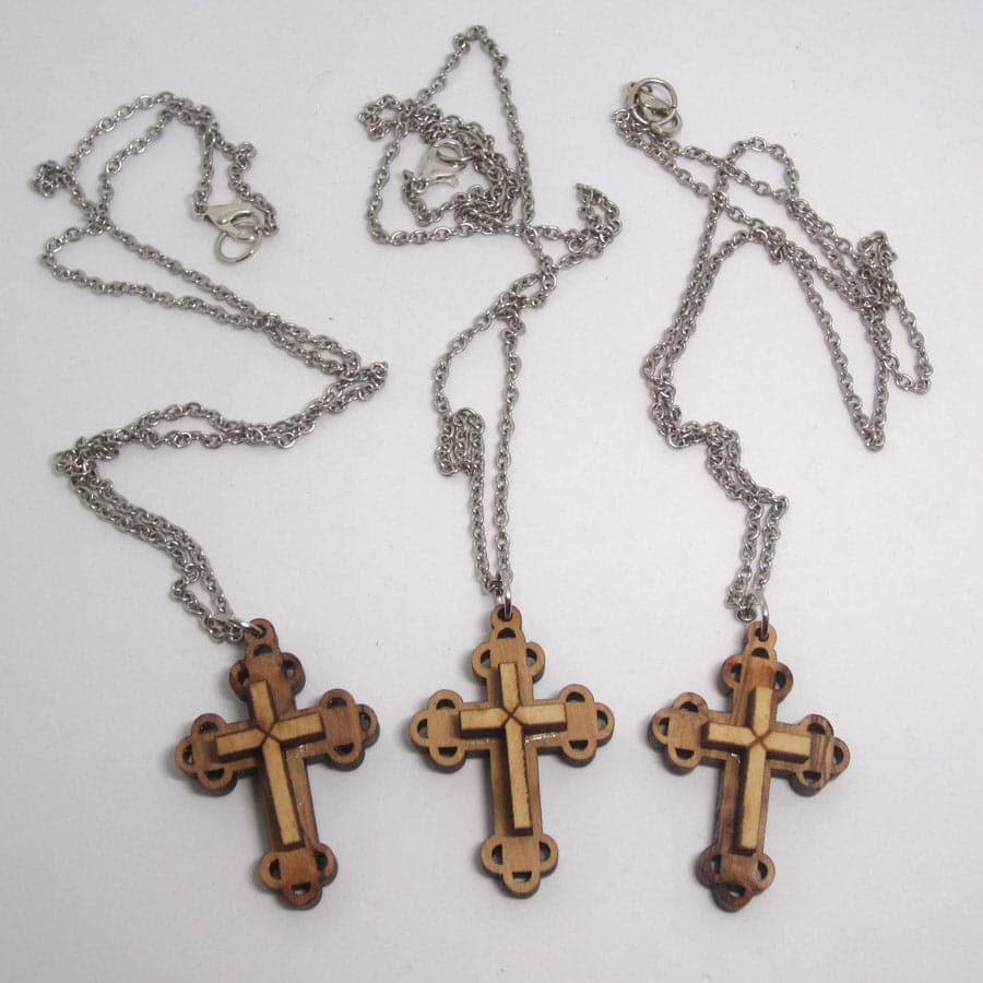 Olive Wood Latin Cross Necklace - Bethlehem Fair Trade Artisans